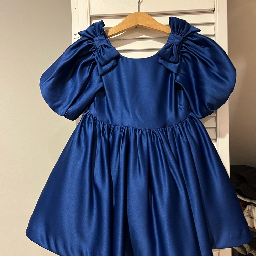 The Satin Holiday Dress (blue)